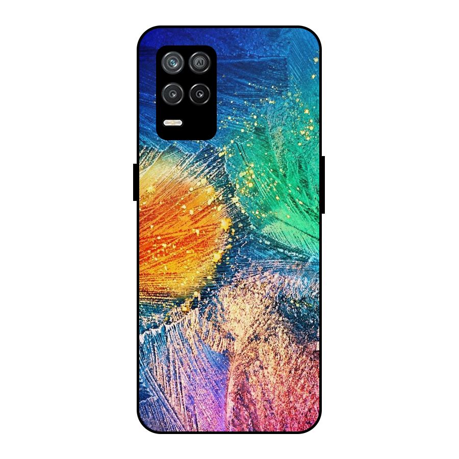 Colorful Leafs Vibrant Metal Back Case for Realme 8s 5G