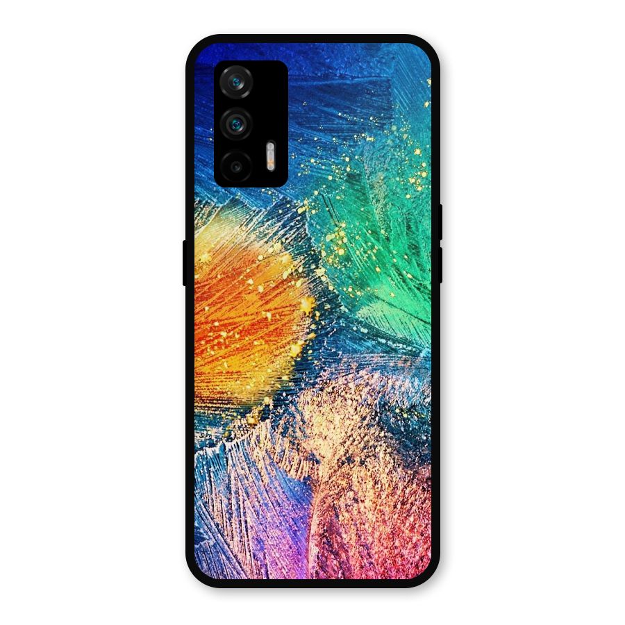 Colorful Leafs Vibrant Metal Back Case for Realme X7 Max