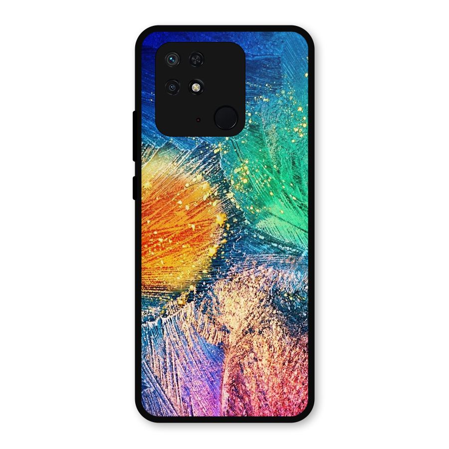 Colorful Leafs Vibrant Metal Back Case for Redmi 10 Power