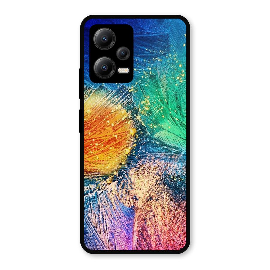 Colorful Leafs Vibrant Metal Back Case for Redmi Note 12 5G