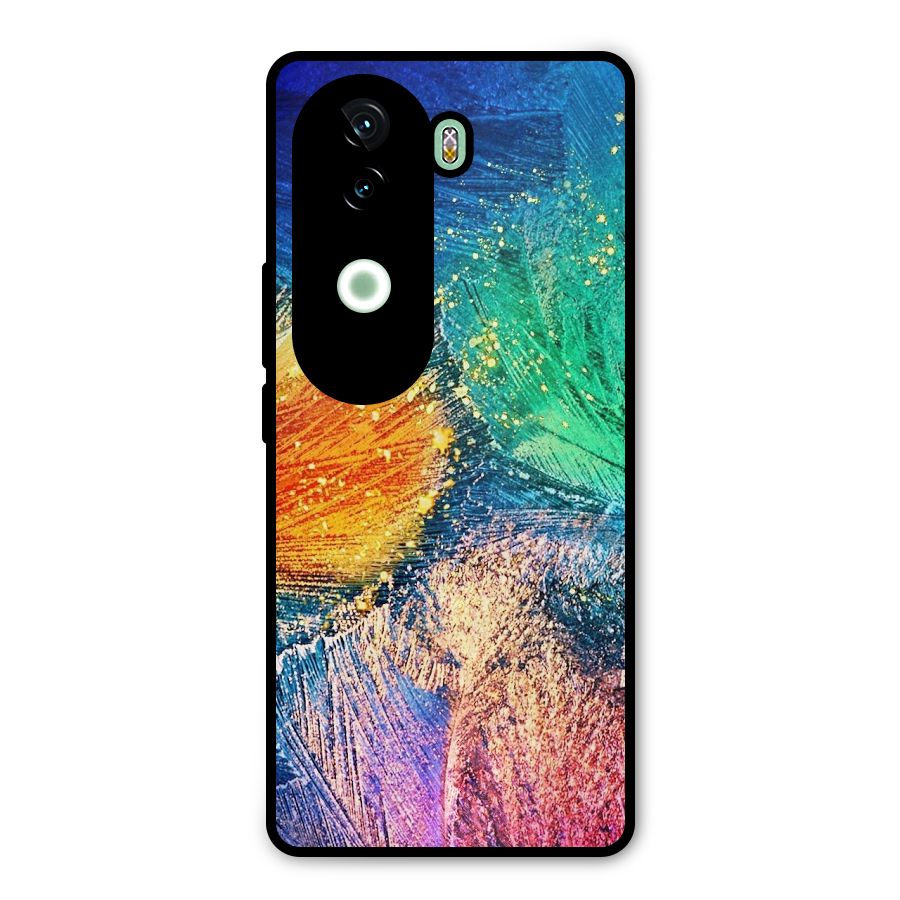 Colorful Leafs Vibrant Metal Back Case for Vivo V40e