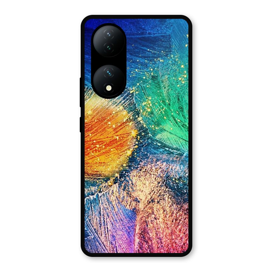 Colorful Leafs Vibrant Metal Back Case for Vivo Y100