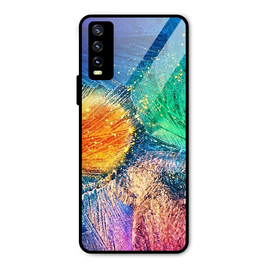 Colorful Leafs Vibrant Metal Back Case for Vivo Y20g