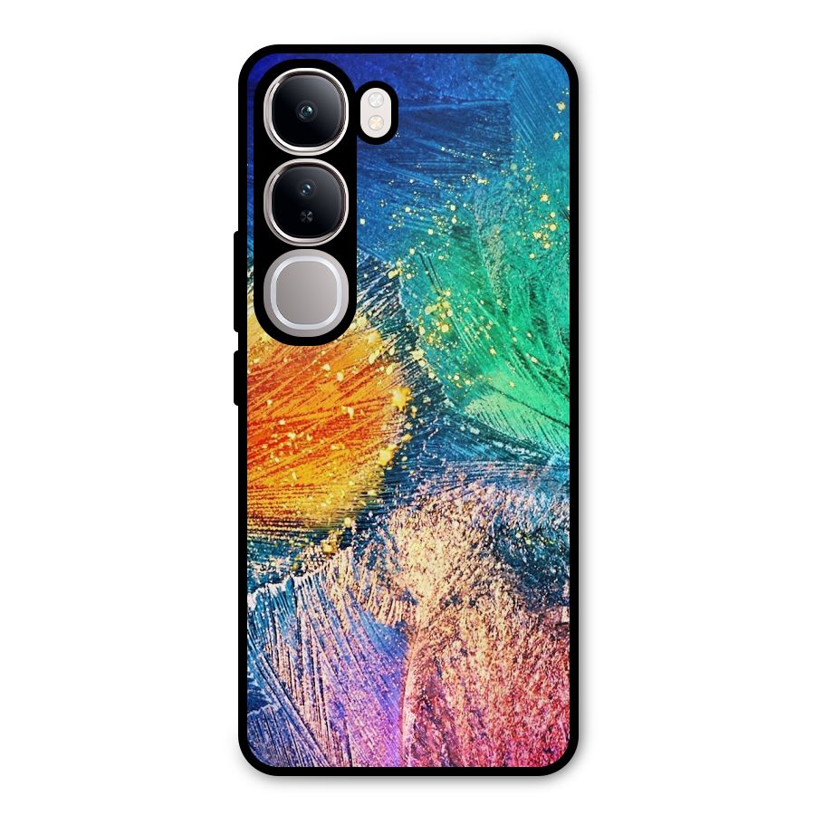 Colorful Leafs Vibrant Metal Back Case for Vivo Y300