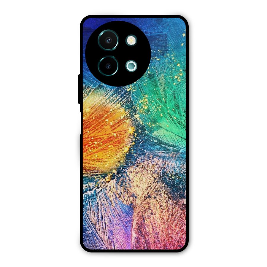 Colorful Leafs Vibrant Metal Back Case for Vivo Y58