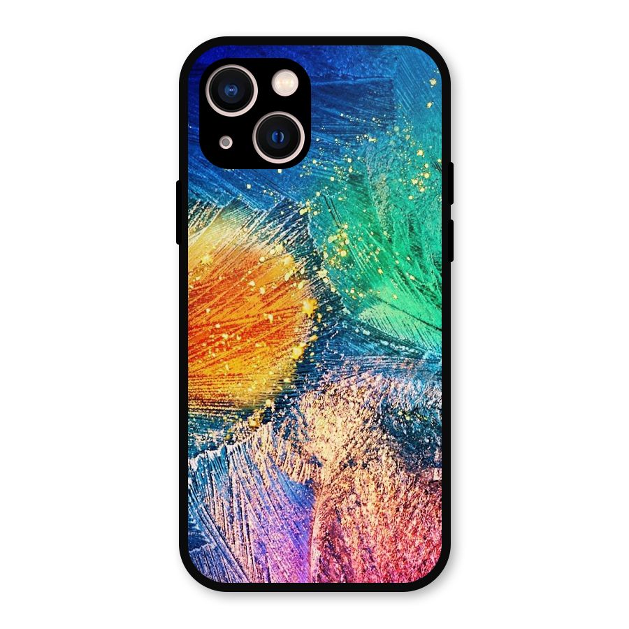 Colorful Leafs Vibrant Metal Back Case for iPhone 13