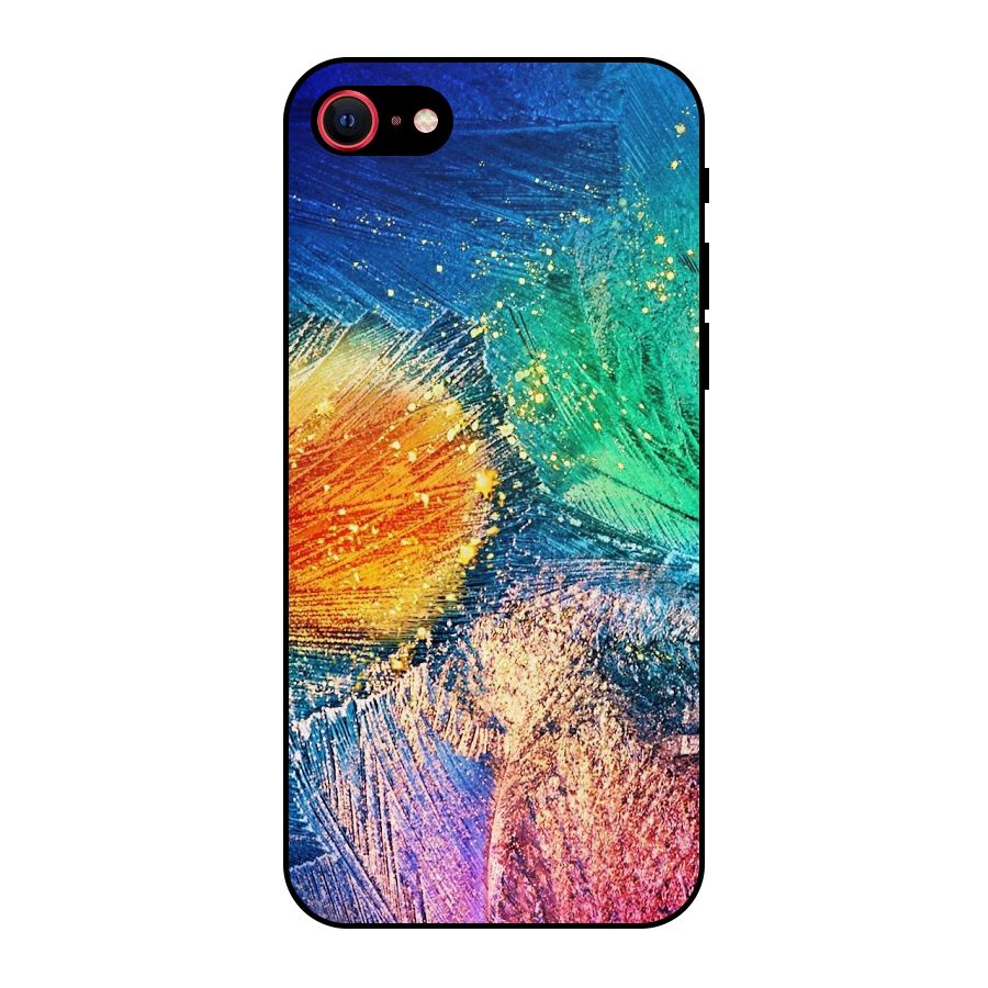 Colorful Leafs Vibrant Metal Back Case for iPhone 7