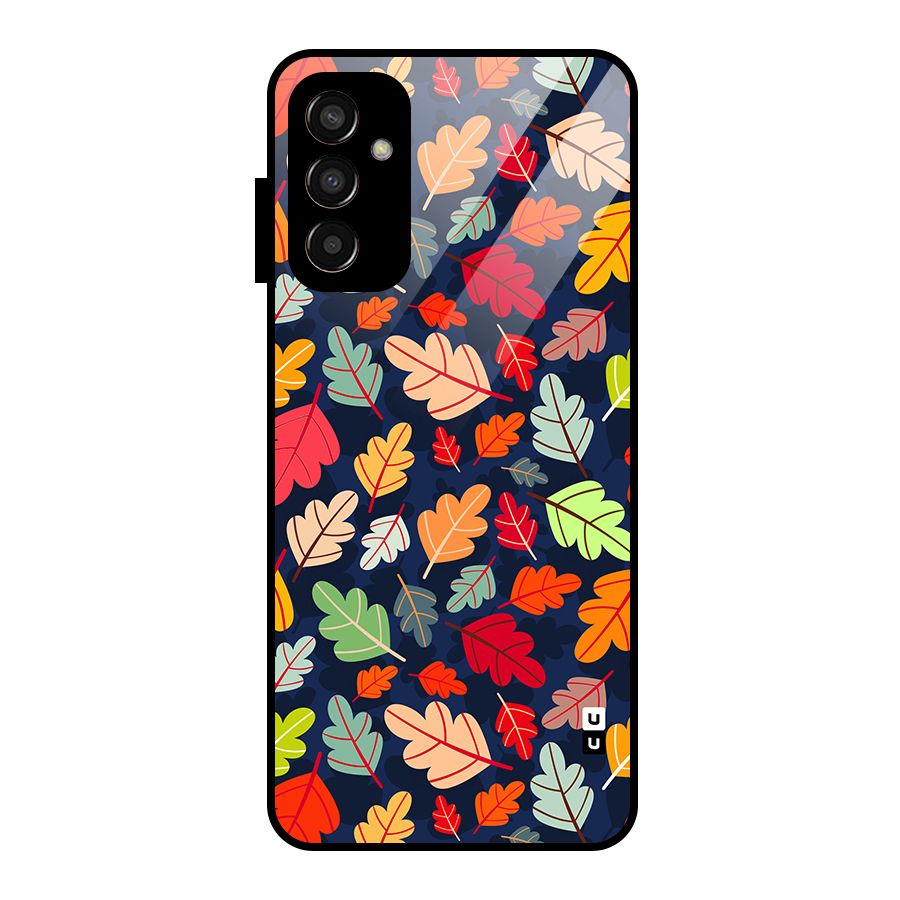 Colorful Leaves Beautiful Pattern Glass Back Case for Galaxy F13