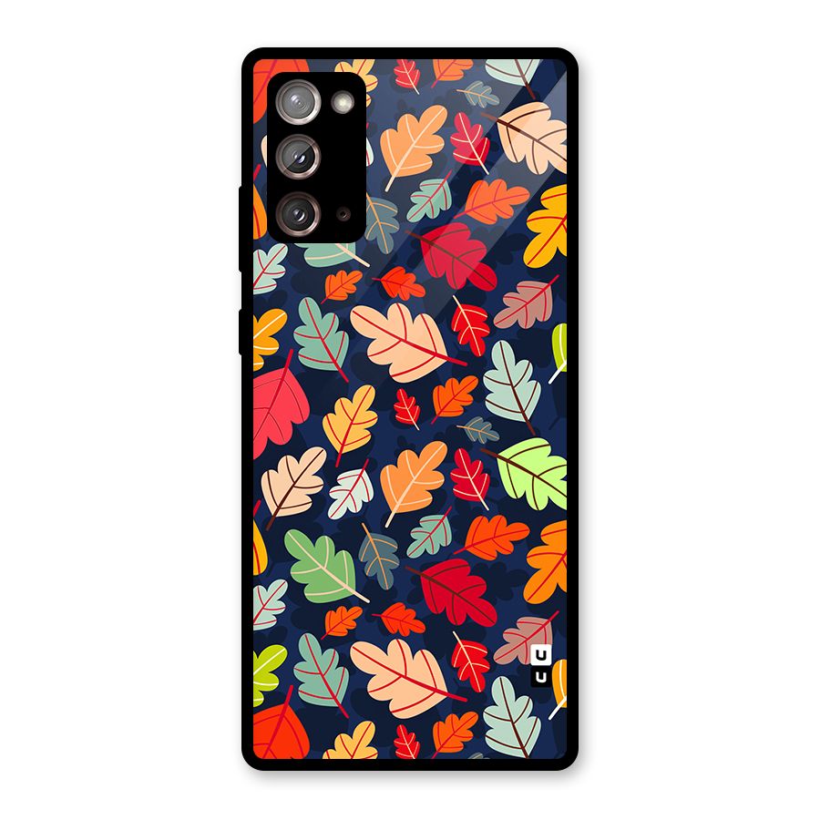 Colorful Leaves Beautiful Pattern Glass Back Case for Galaxy Note 20