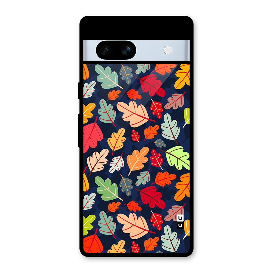 Colorful Leaves Beautiful Pattern Glass Back Case for Google Pixel 7a