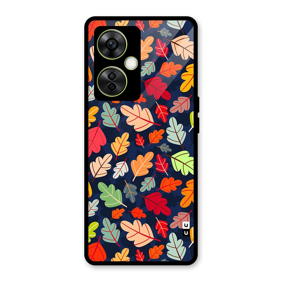 Colorful Leaves Beautiful Pattern Glass Back Case for OnePlus Nord CE 3 Lite