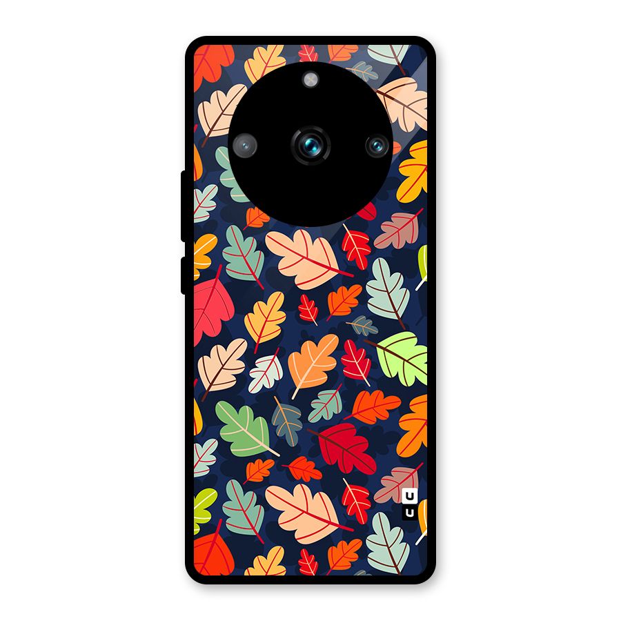 Colorful Leaves Beautiful Pattern Glass Back Case for Realme 11 Pro Plus