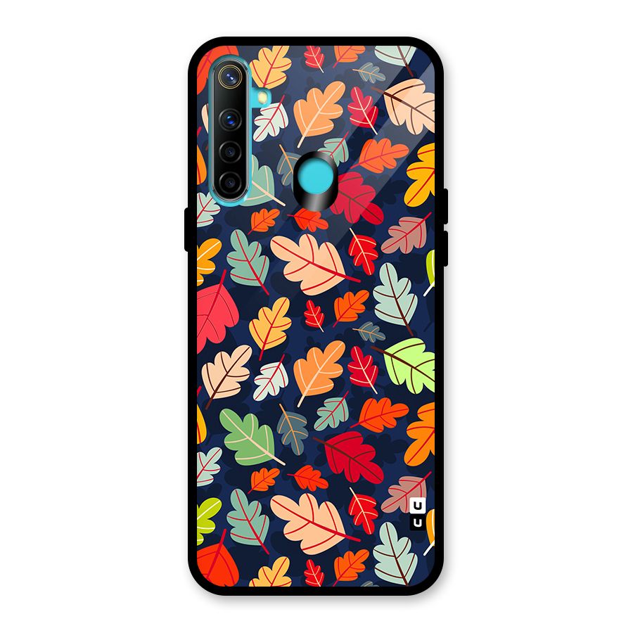 Colorful Leaves Beautiful Pattern Glass Back Case for Realme 5i
