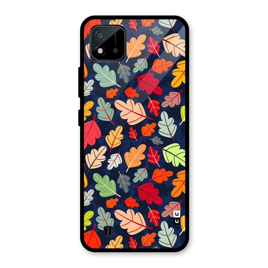 Colorful Leaves Beautiful Pattern Glass Back Case for Realme C11 2021