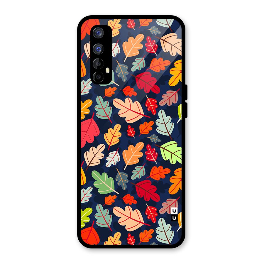Colorful Leaves Beautiful Pattern Glass Back Case for Realme Narzo 20 Pro