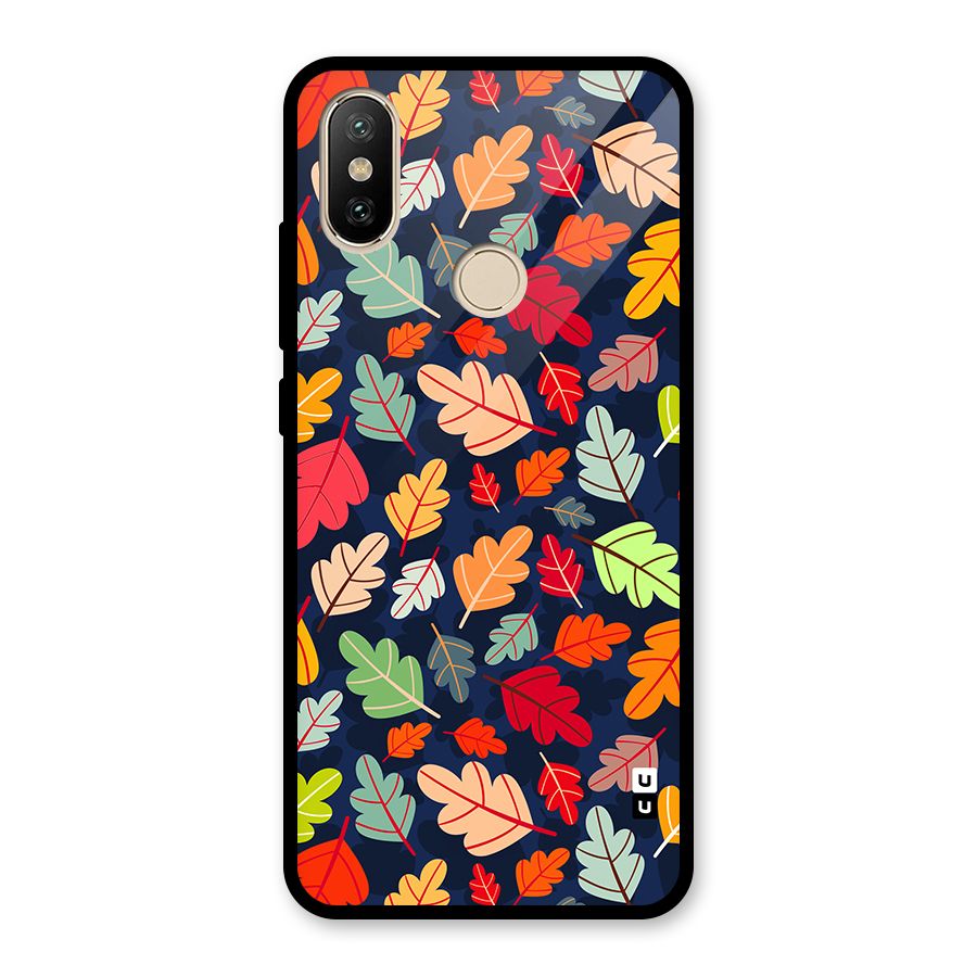 Colorful Leaves Beautiful Pattern Glass Back Case for Redmi A2
