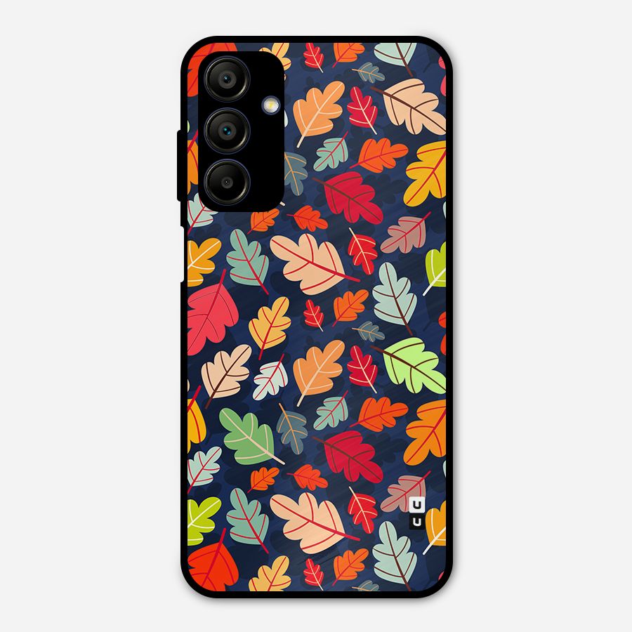 Colorful Leaves Beautiful Pattern Metal Back Case for Galaxy A15 5G