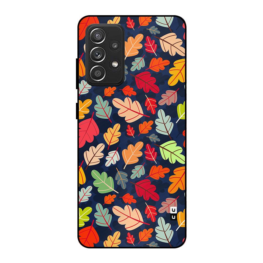 Colorful Leaves Beautiful Pattern Metal Back Case for Galaxy A52s 5G