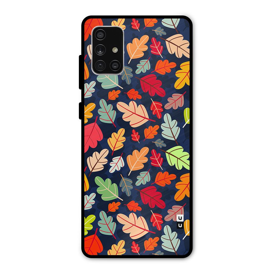 Colorful Leaves Beautiful Pattern Metal Back Case for Galaxy A71
