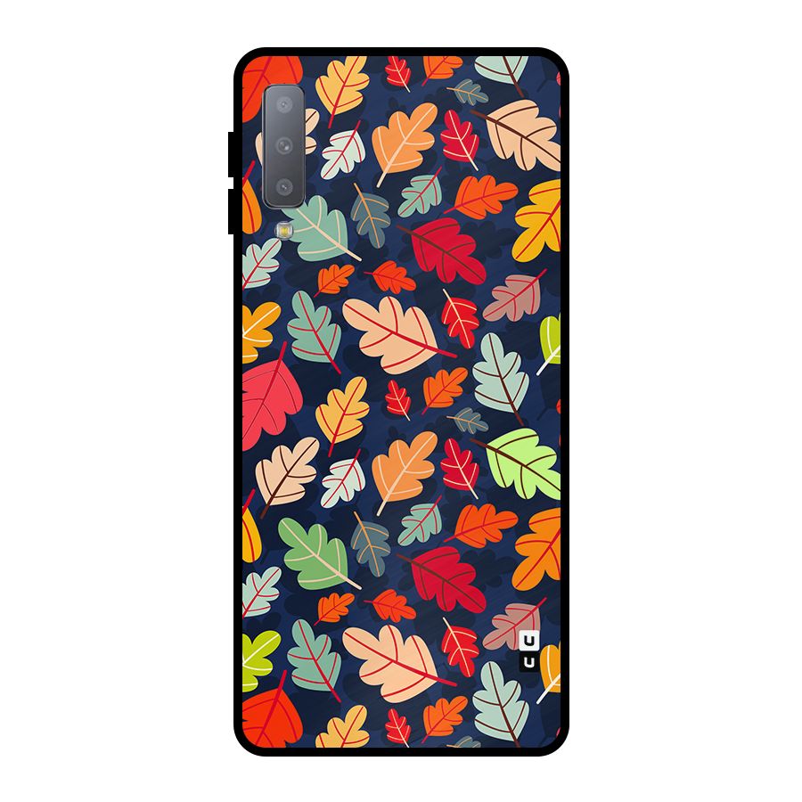 Colorful Leaves Beautiful Pattern Metal Back Case for Galaxy A7 (2018)