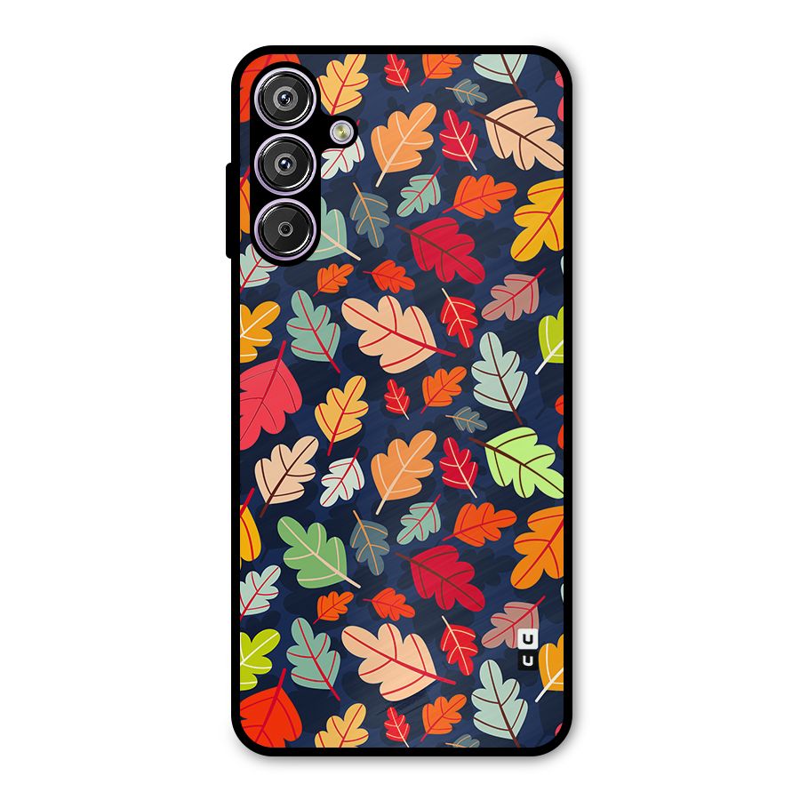 Colorful Leaves Beautiful Pattern Metal Back Case for Galaxy F15