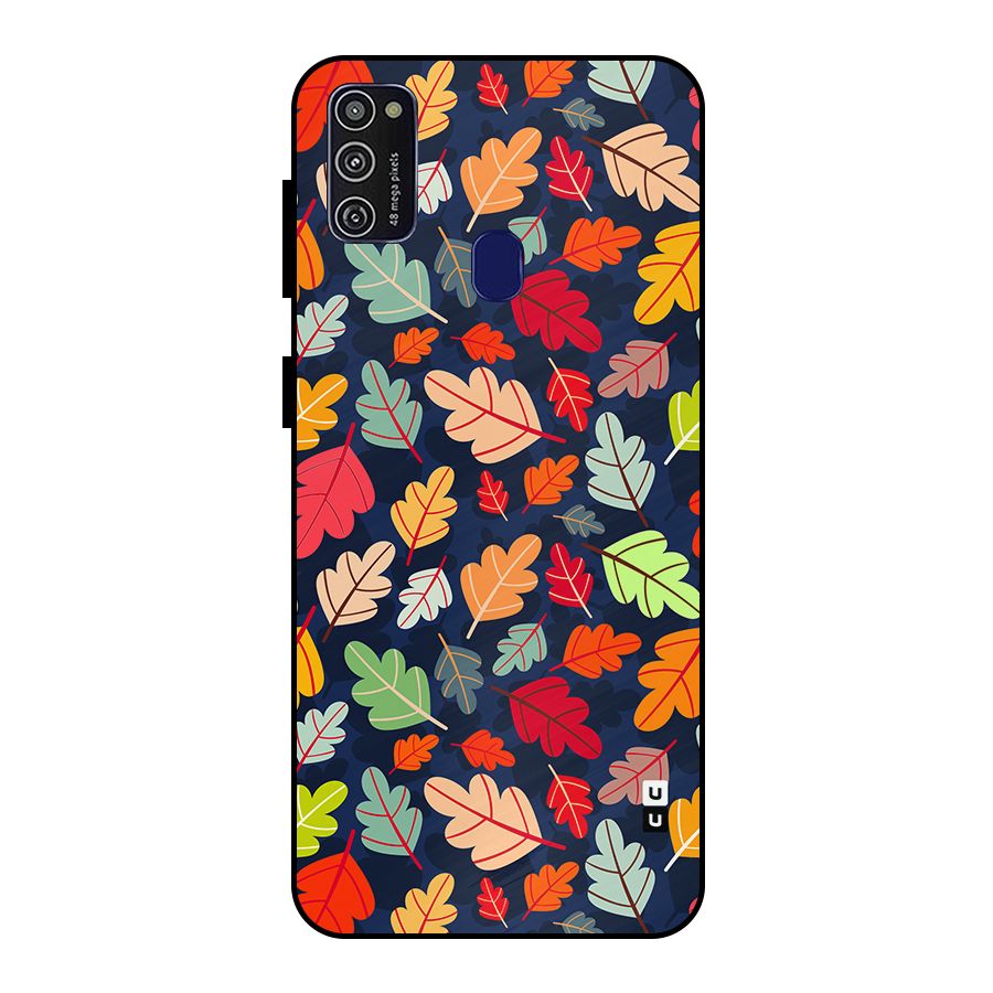 Colorful Leaves Beautiful Pattern Metal Back Case for Galaxy M21