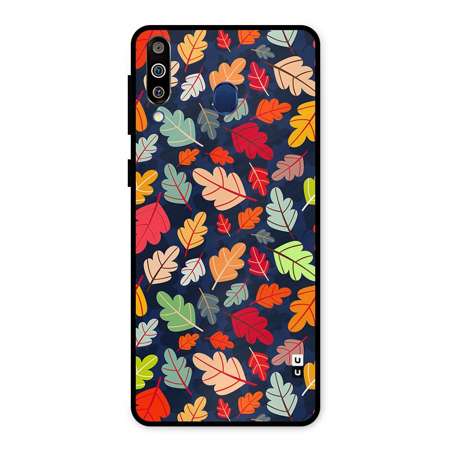 Colorful Leaves Beautiful Pattern Metal Back Case for Galaxy M30