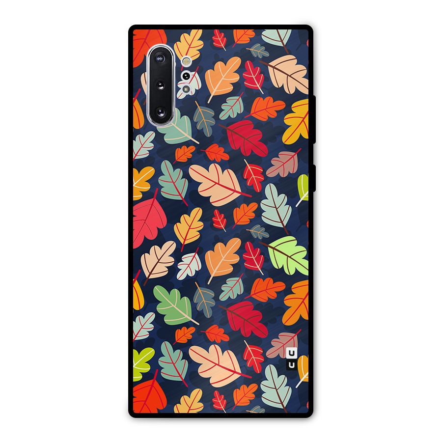 Colorful Leaves Beautiful Pattern Metal Back Case for Galaxy Note 10 Plus