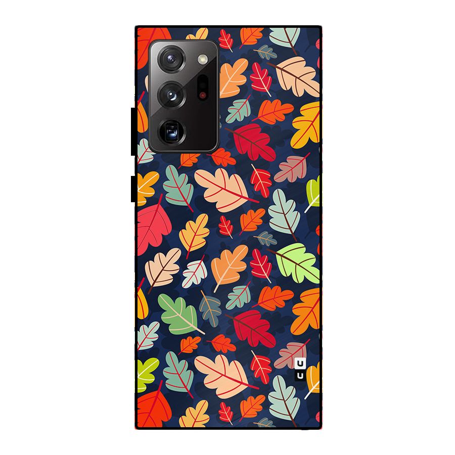 Colorful Leaves Beautiful Pattern Metal Back Case for Galaxy Note 20 Ultra