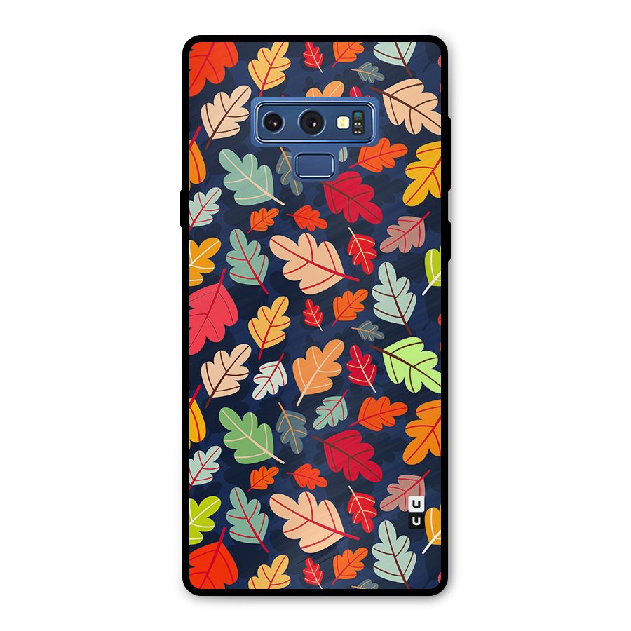 Colorful Leaves Beautiful Pattern Metal Back Case for Galaxy Note 9