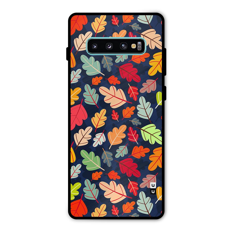 Colorful Leaves Beautiful Pattern Metal Back Case for Galaxy S10 Plus