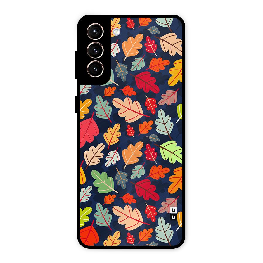 Colorful Leaves Beautiful Pattern Metal Back Case for Galaxy S21 Plus