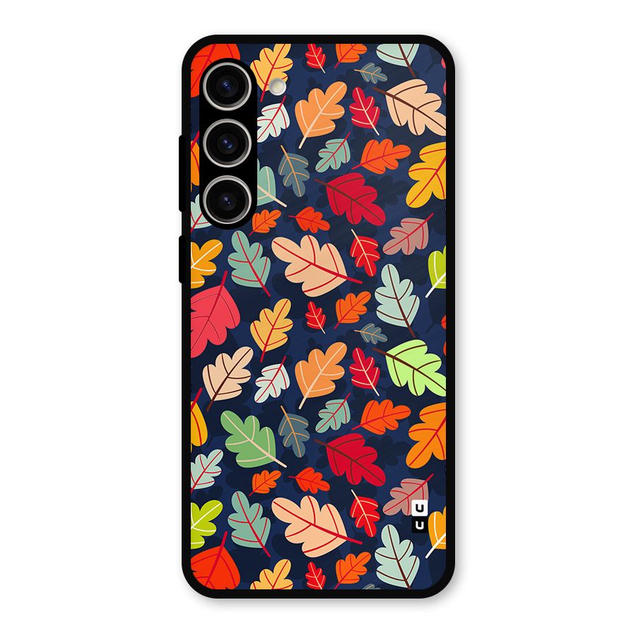 Colorful Leaves Beautiful Pattern Metal Back Case for Galaxy S23 Plus