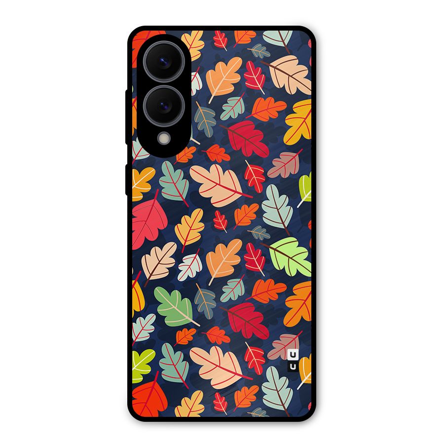 Colorful Leaves Beautiful Pattern Metal Back Case for Galaxy S25 Edge