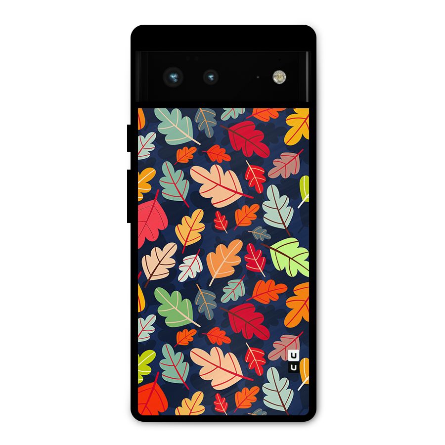 Colorful Leaves Beautiful Pattern Metal Back Case for Google Pixel 6