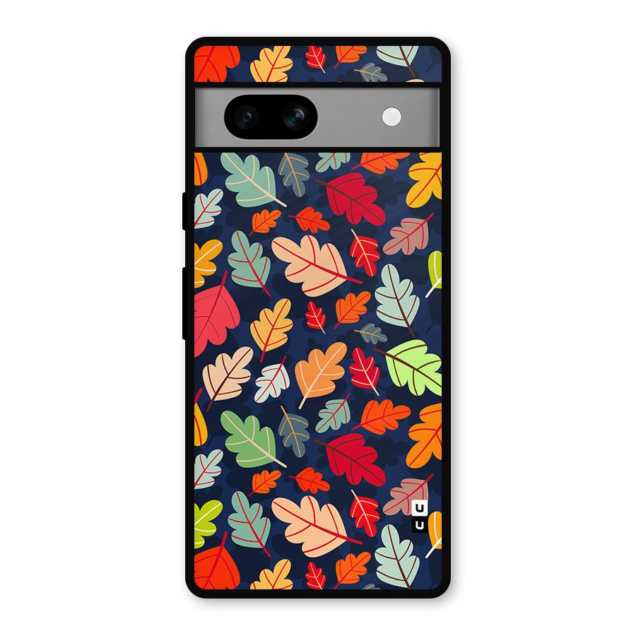 Colorful Leaves Beautiful Pattern Metal Back Case for Google Pixel 7a