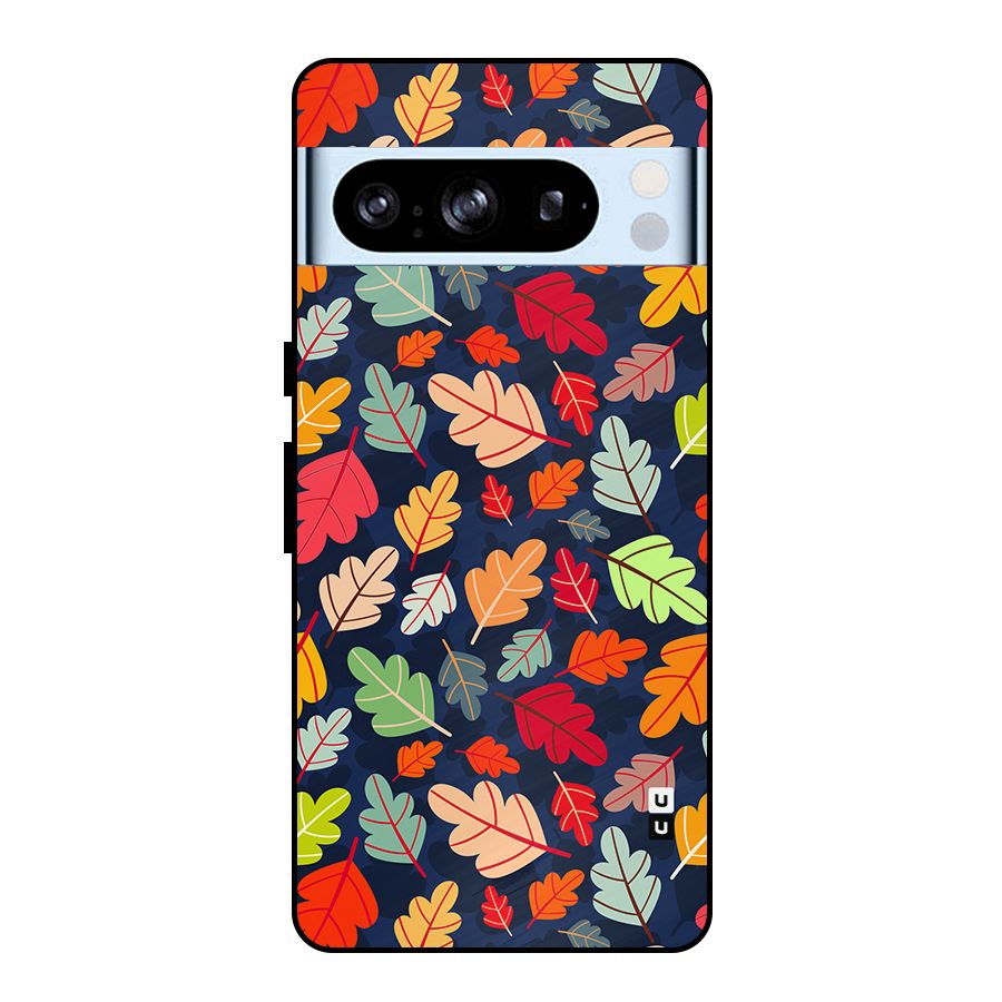 Colorful Leaves Beautiful Pattern Metal Back Case for Google Pixel 8 Pro