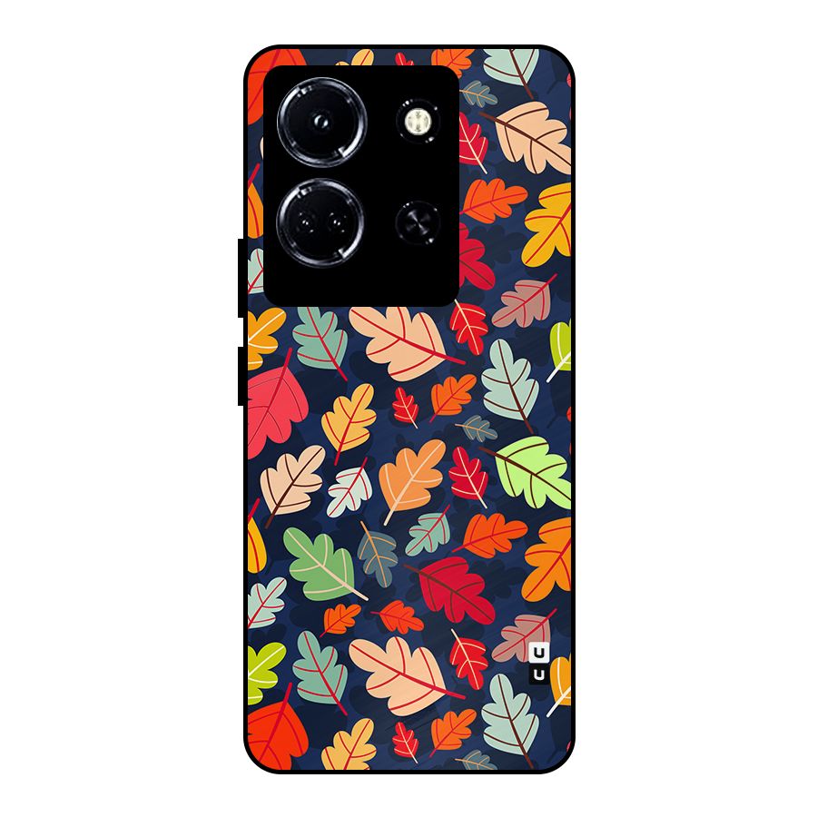 Colorful Leaves Beautiful Pattern Metal Back Case for Infinix Note 30 5G