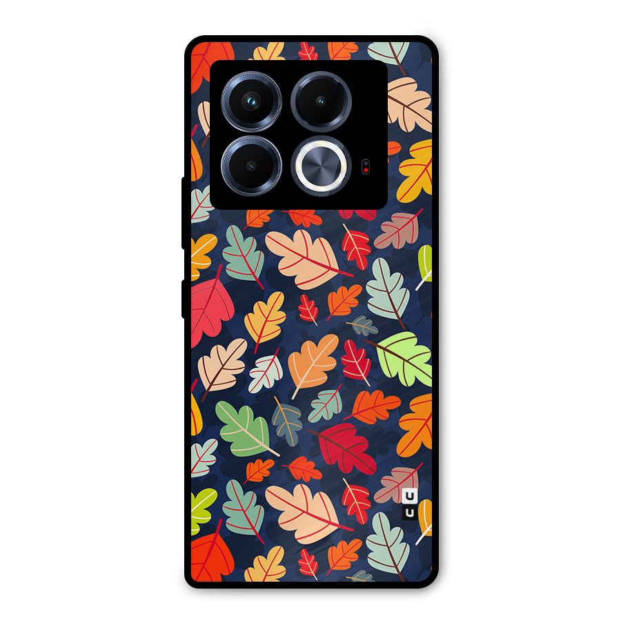 Colorful Leaves Beautiful Pattern Metal Back Case for Infinix Note 40 5G