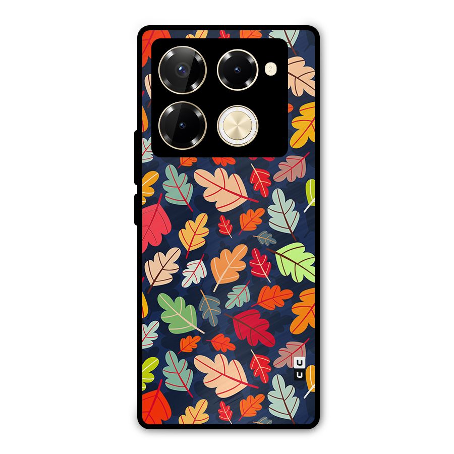 Colorful Leaves Beautiful Pattern Metal Back Case for Infinix Note 40 Pro Plus