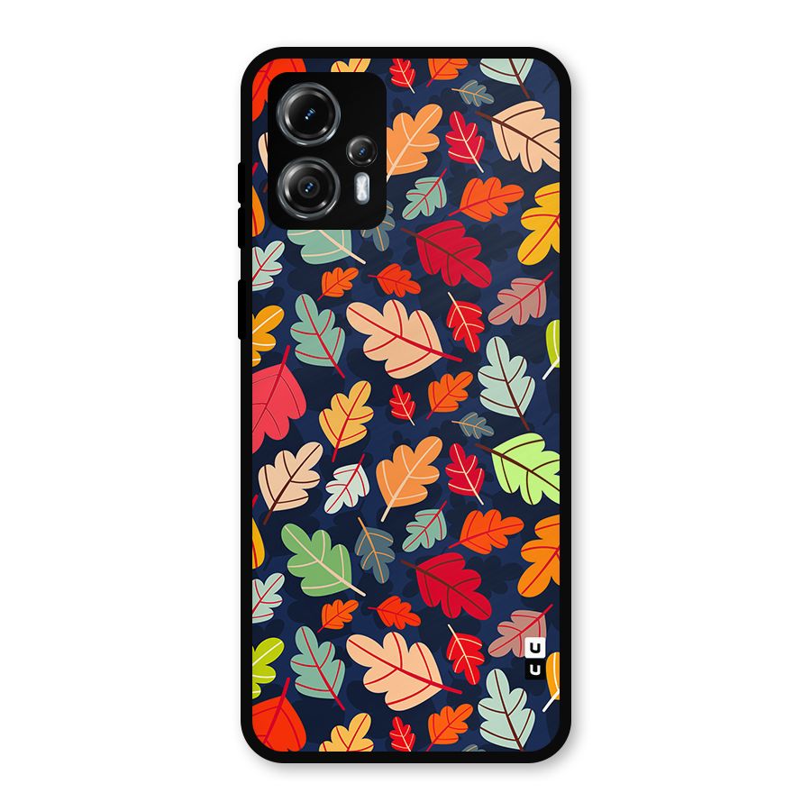 Colorful Leaves Beautiful Pattern Metal Back Case for Moto G13
