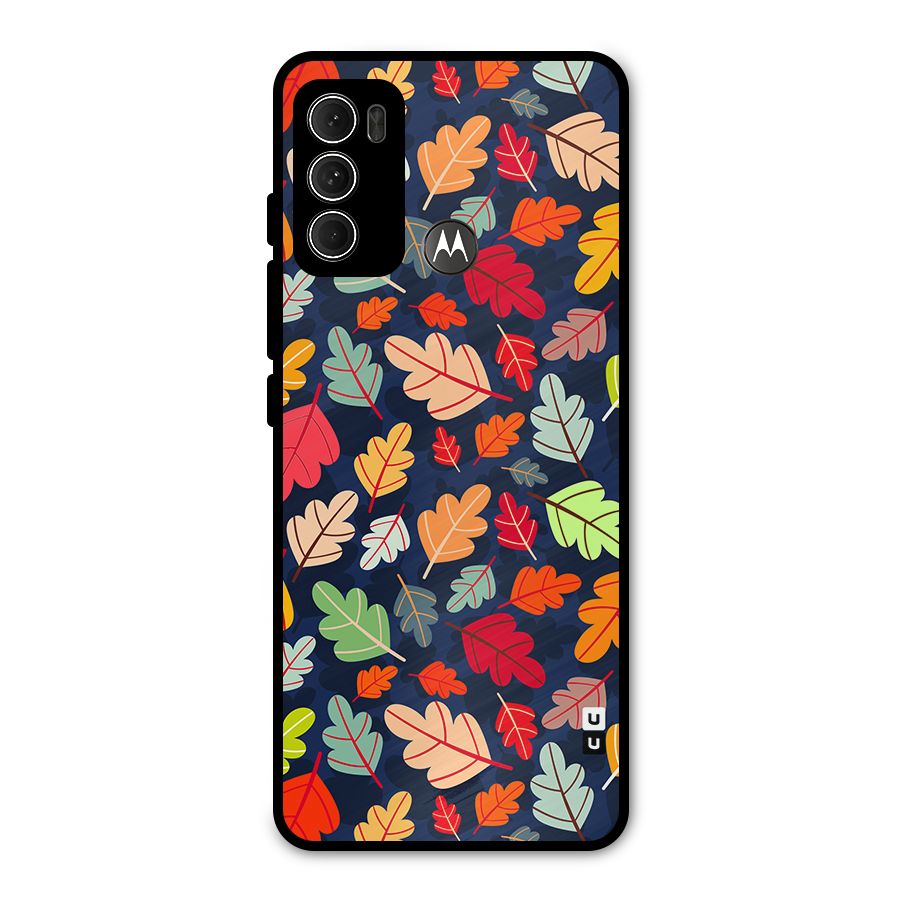 Colorful Leaves Beautiful Pattern Metal Back Case for Moto G60