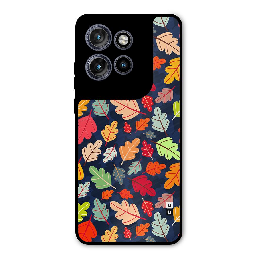 Colorful Leaves Beautiful Pattern Metal Back Case for Motorola Edge 50 Neo