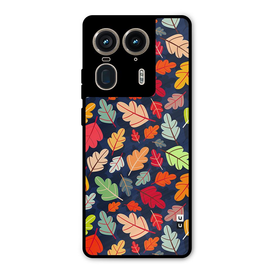 Colorful Leaves Beautiful Pattern Metal Back Case for Motorola Edge 50 Ultra