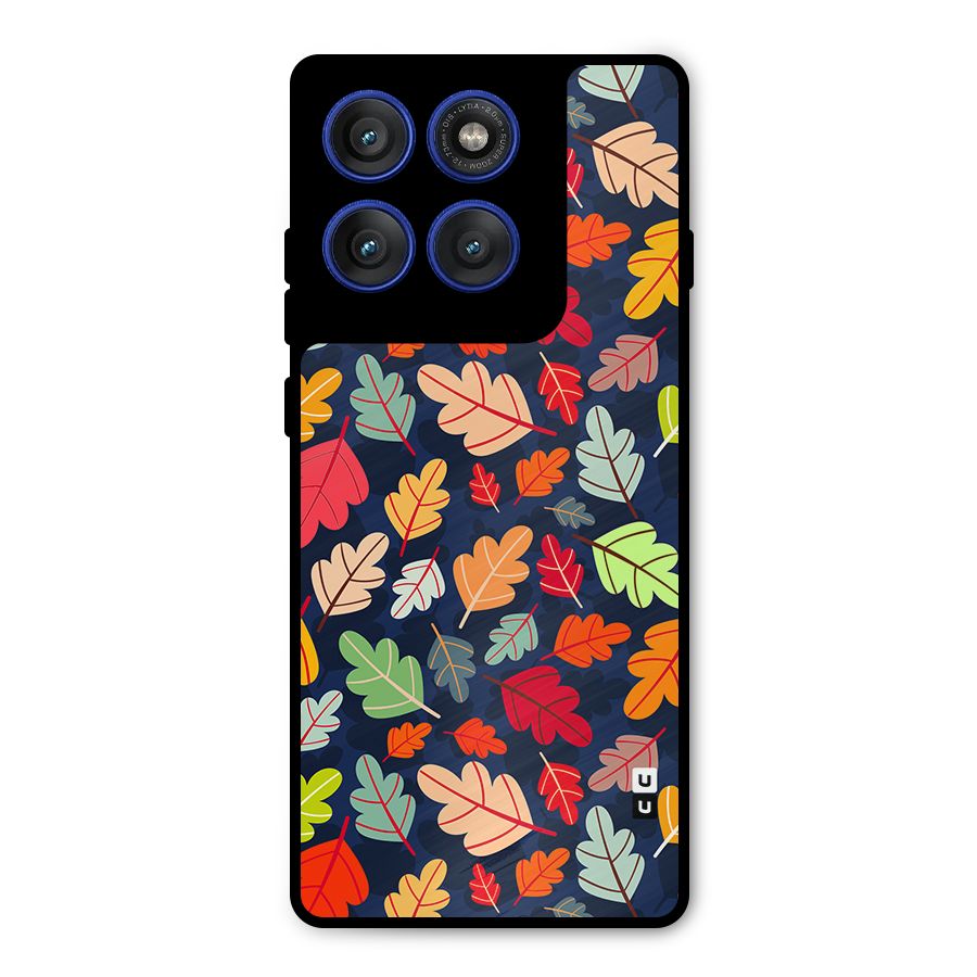 Colorful Leaves Beautiful Pattern Metal Back Case for Motorola Edge 60 Pro