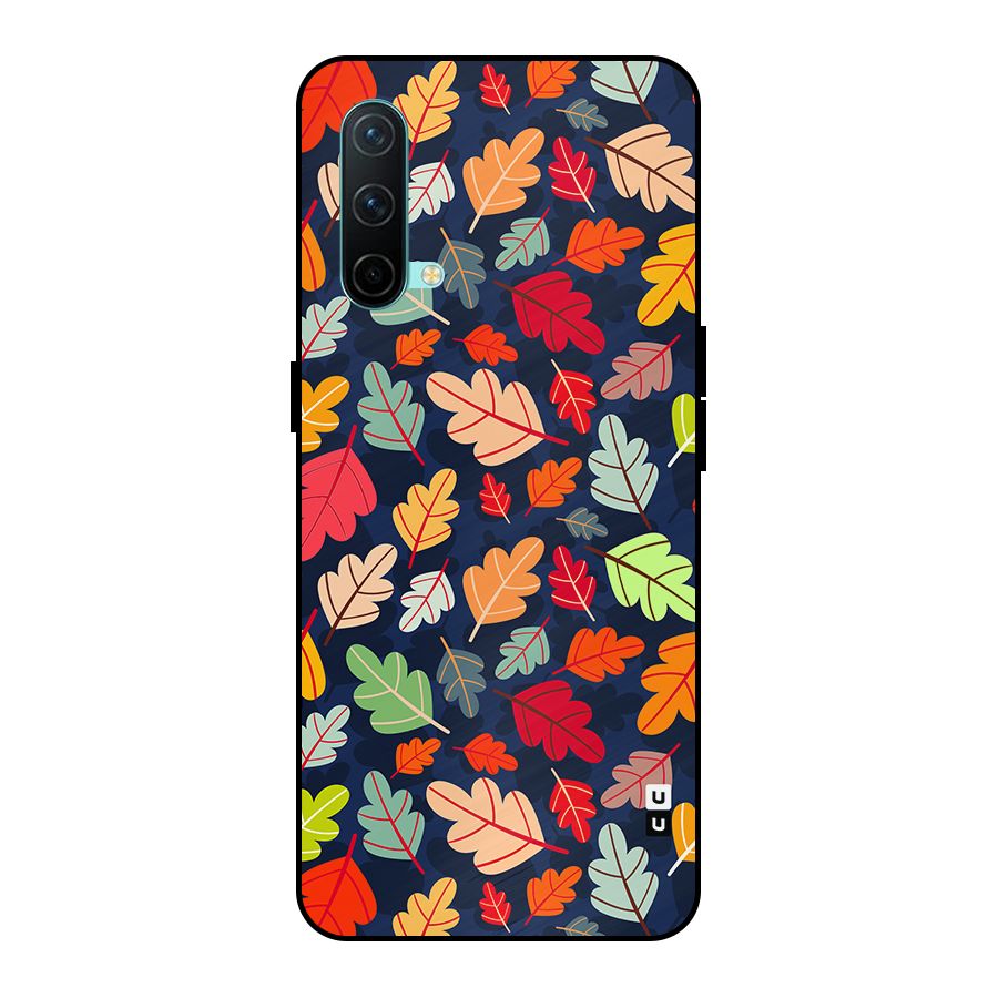 Colorful Leaves Beautiful Pattern Metal Back Case for OnePlus Nord CE 5G