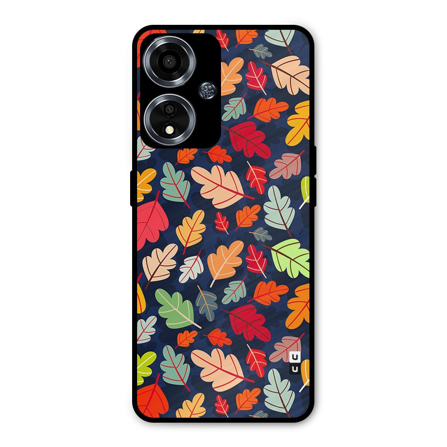 Colorful Leaves Beautiful Pattern Metal Back Case for Oppo A59
