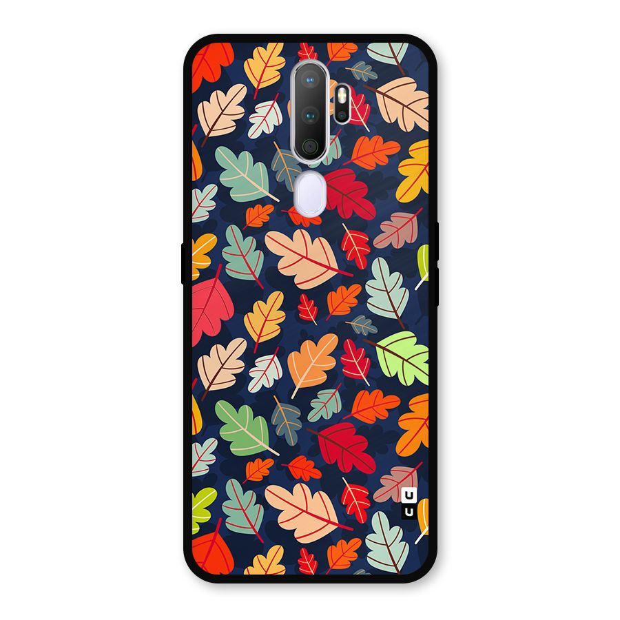 Colorful Leaves Beautiful Pattern Metal Back Case for Oppo A9 (2020)