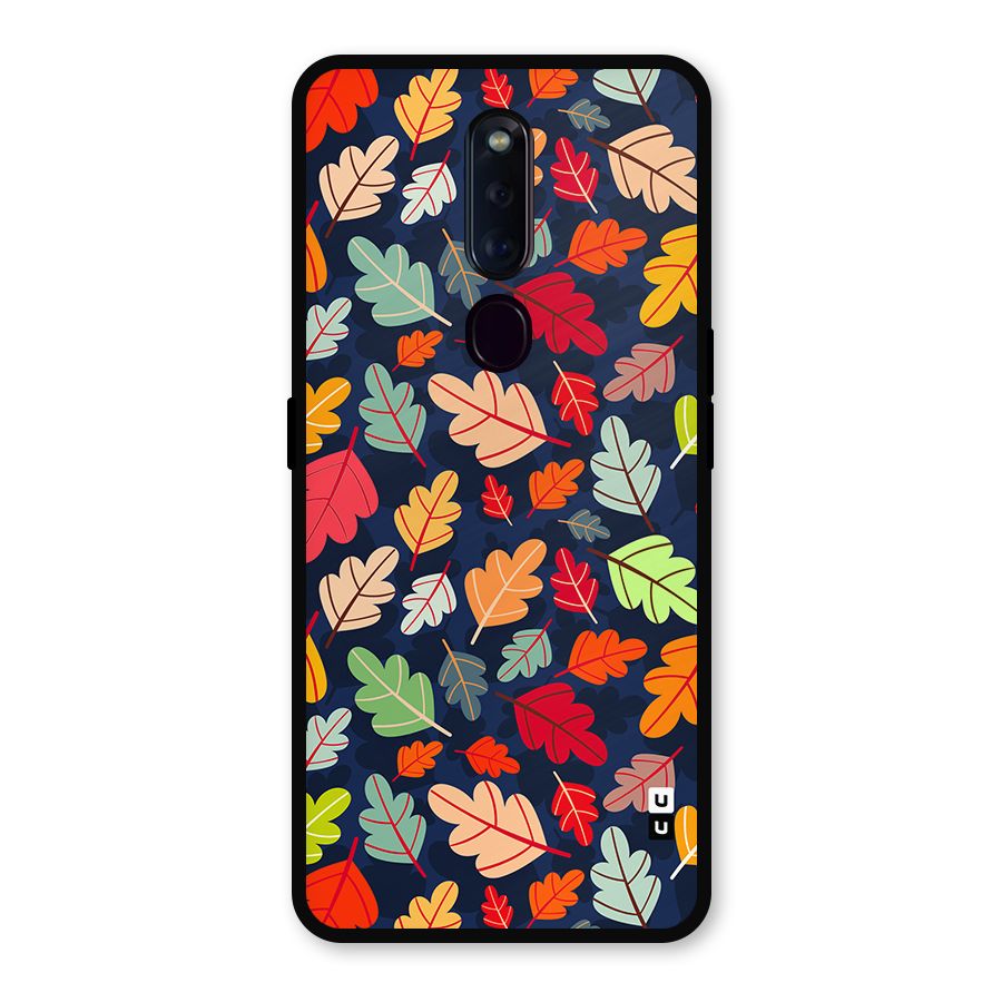Colorful Leaves Beautiful Pattern Metal Back Case for Oppo F11 Pro