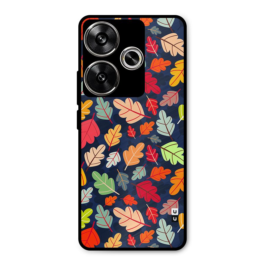 Colorful Leaves Beautiful Pattern Metal Back Case for Poco F6